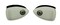 Black and White Ceramic Eyeball Serving Dishes Set of 2